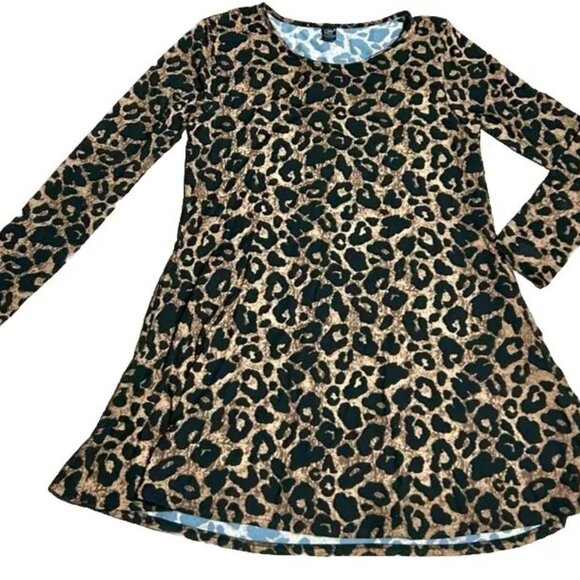 Lildy Leopard Print Handkerchief Hem Tunic With Pockets Size L/XL - Picture 4 of 5